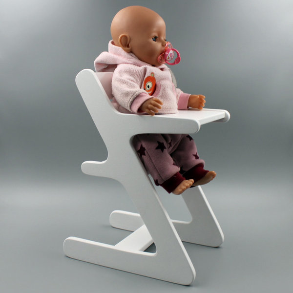 Puppenhochstuhl für Puppen wie Baby born ® - Baby Annabell ®, Farbe: weiß