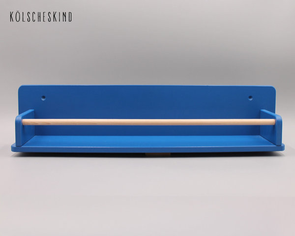 Bücherwandregal - STANGE, Farbe: blau-Buche, 50cm